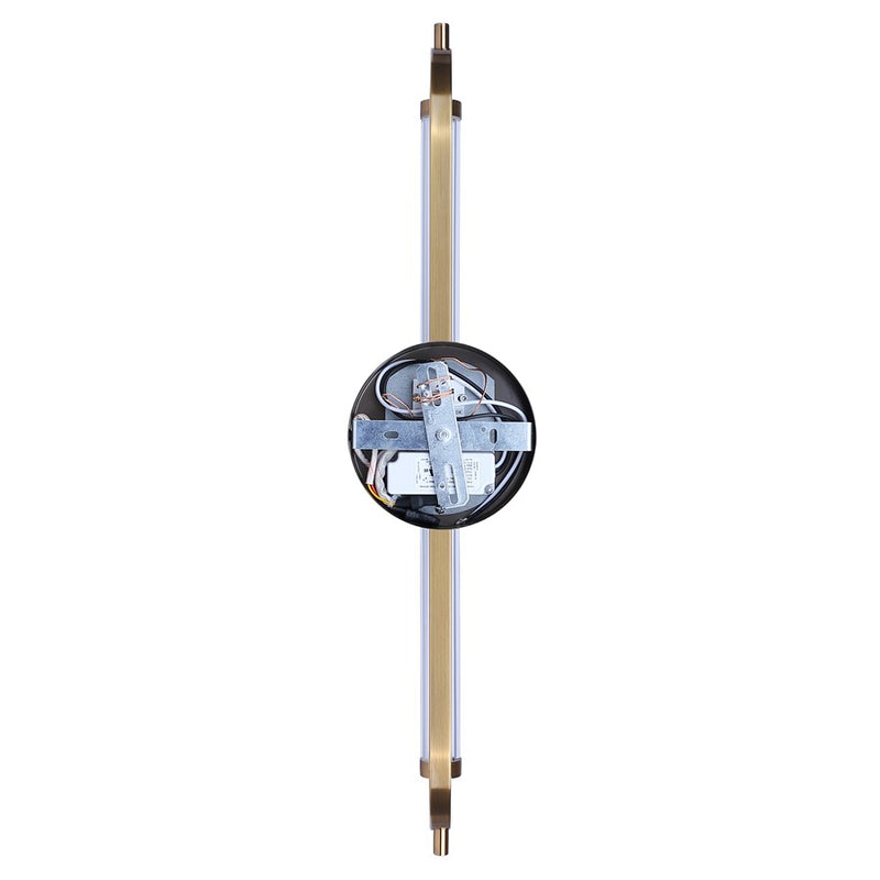 Canarm Keaton 25in 1-Light LED Wall Sconce | Matte Black and Gold Acrylic Shade | Bedroom & Hallway Accent Light | Model LWL319A25GD