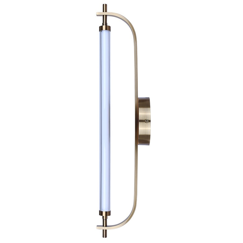 Canarm Keaton 25in 1-Light LED Wall Sconce | Matte Black and Gold Acrylic Shade | Bedroom & Hallway Accent Light | Model LWL319A25GD