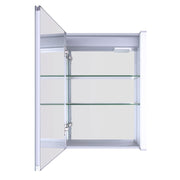 Canarm 20in Recessed Medicine Cabinet | Matte Glass Finish | Bathroom Wall Mount Storage | 20 x 26 in | Model MC101A2026RNW