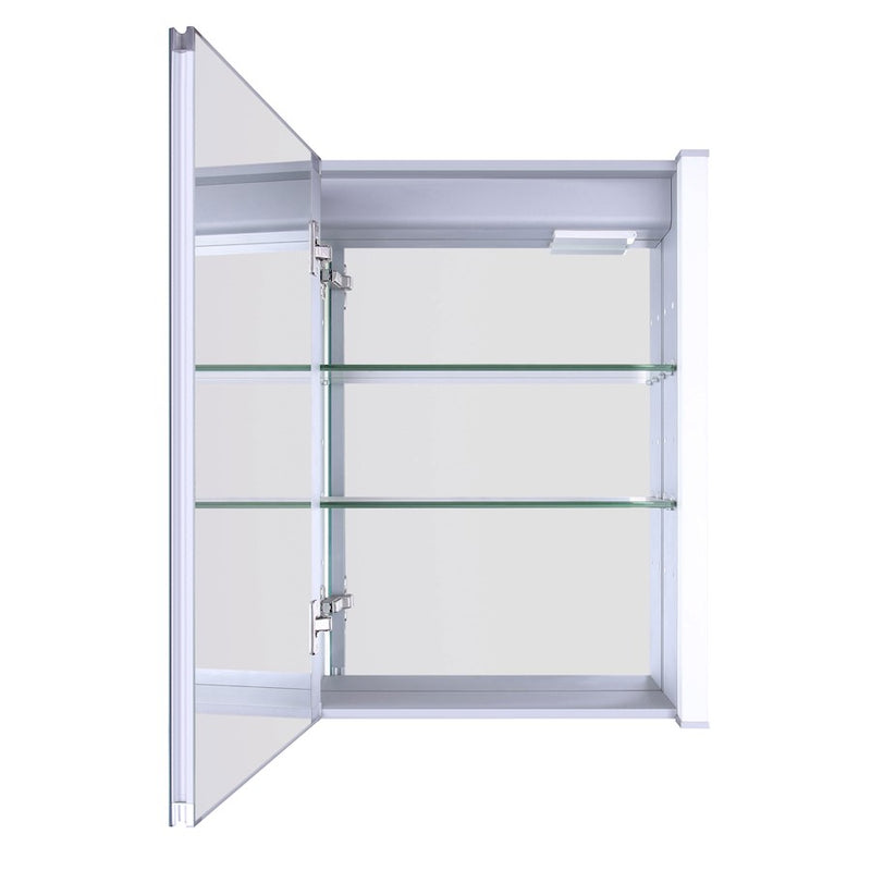 Canarm 20in Recessed Medicine Cabinet | Matte Glass Finish | Bathroom Wall Mount Storage | 20 x 26 in | Model MC101A2026RNW