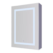Canarm 16in Round Medicine Cabinet | Matte Glass Finish | Bathroom Storage & Vanity Mirror | 16 x 16 x 4.5 in, Recessed Mount | Model MC102A1624RN