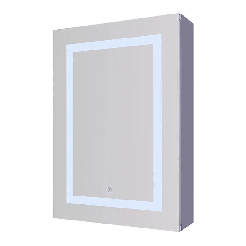 Canarm 16in Round Medicine Cabinet | Matte Glass Finish | Bathroom Storage & Vanity Mirror | 16 x 16 x 4.5 in, Recessed Mount | Model MC102A1624RN
