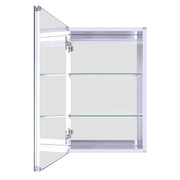 Canarm 16in Round Medicine Cabinet | Matte Glass White Finish | Bathroom Storage & Vanity Mirror | Model MC102A1624RNW