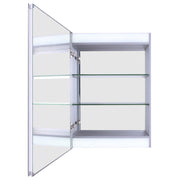 Canarm 20in Round Medicine Cabinet | Matte Glass White Finish | Bathroom Storage & Vanity Mirror | Model MC105A2028WNW