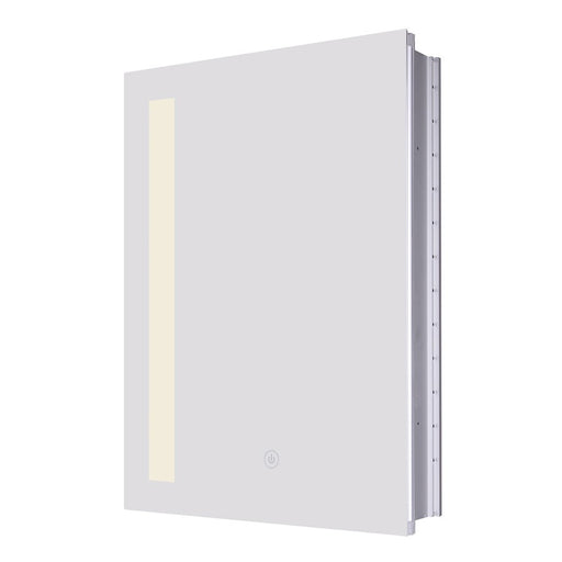 Canarm 20in Round Medicine Cabinet | Matte Glass Finish | Bathroom Storage & Vanity Mirror | 20 x 20 x 4.5 in, Recessed Mount | Model MC106A2028RN