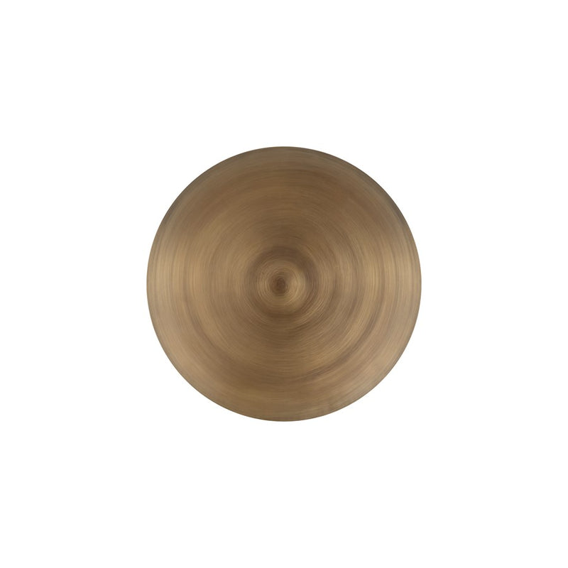 Canarm Sona 19in Round Accent Table | Antique Brass Aluminum | Living Room & Bedroom Side Table | 19 x 19 x 18 in | Model OM-22025