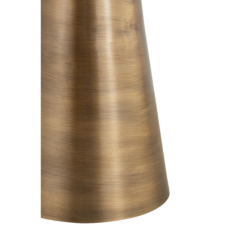 Canarm Sona 19in Round Accent Table | Antique Brass Aluminum | Living Room & Bedroom Side Table | 19 x 19 x 18 in | Model OM-22025