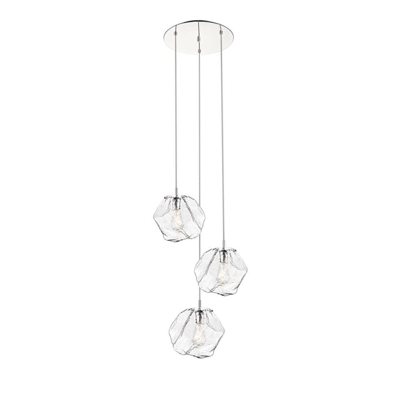 Canarm Rockport 3-Light Pendant | Chrome Metal | Kitchen Island & Dining Room | 24 x 24 x 16 in | Model P0488-03CH