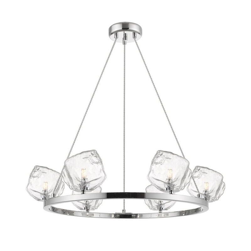 Canarm Rockport 15in 6-Light Chandelier | Chrome Metal | Dining Room & Living Room | 30 x 30 x 16 in | Model P0488-06CH