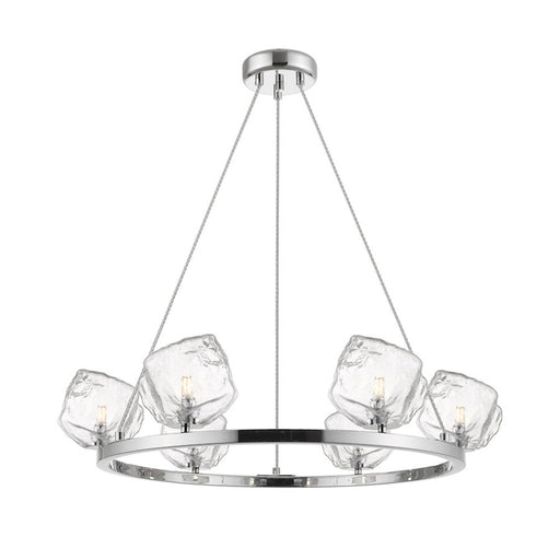 Canarm Rockport 15in 6-Light Chandelier | Chrome Metal | Dining Room & Living Room | 30 x 30 x 16 in | Model P0488-06CH