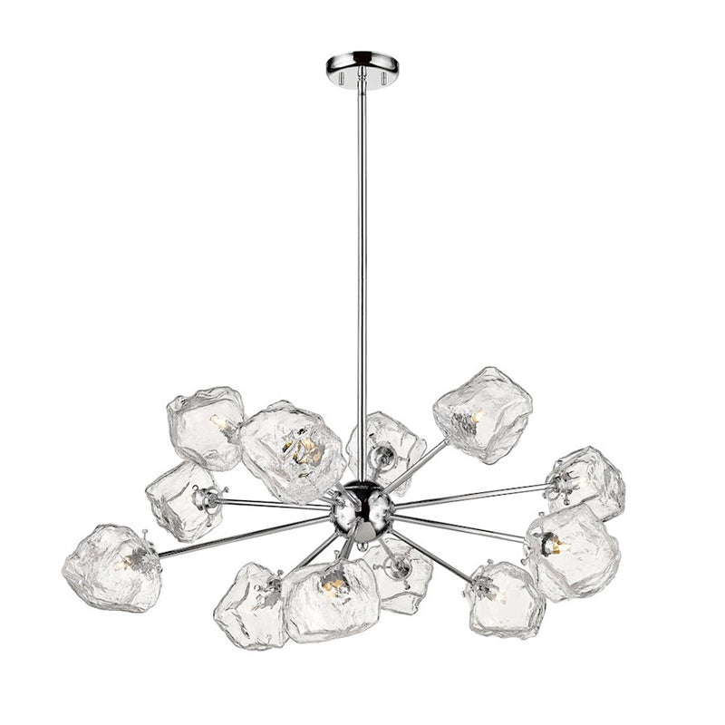 Canarm Rockport 25in 12-Light Chandelier | Chrome Metal | Dining Room & Grand Entryway | 35 x 35 x 25 in | Model P0488-12CH