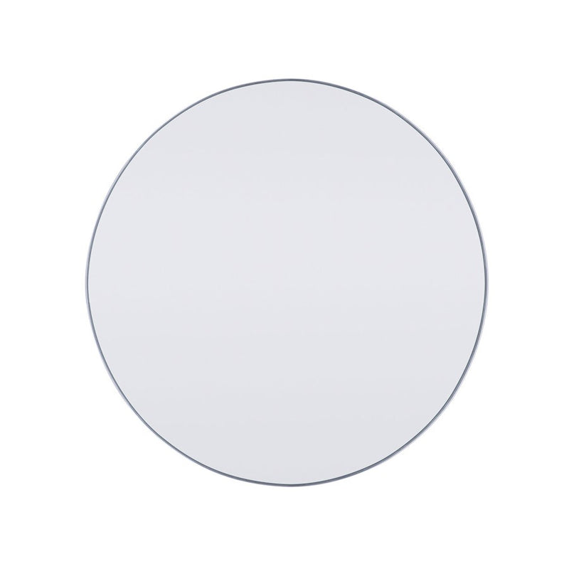 Canarm Carson 32in Round Wall Mirror | Brushed Nickel Metal Frame | Bathroom & Entryway | 32 x 2 in | Model R7BN32