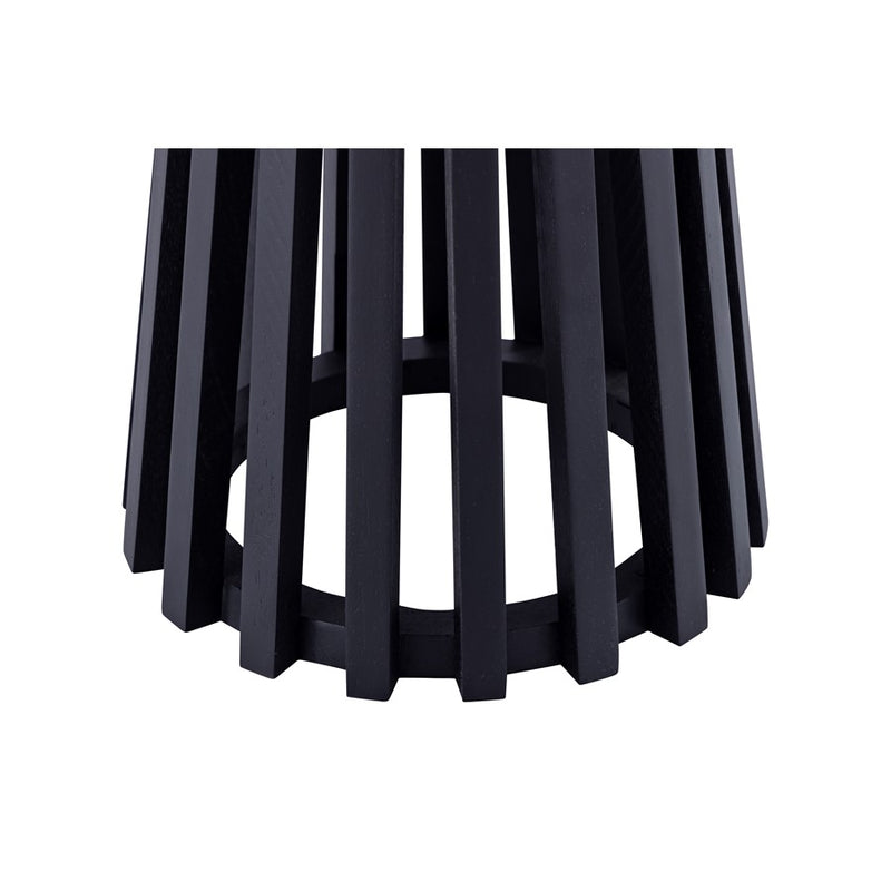 Canarm Lenan 15in Black Coffee Table | Solid Wood Open Slat | Living Room & Bedroom Accent | 15.75 x 15.75 x 22.75 in | Model SC-103