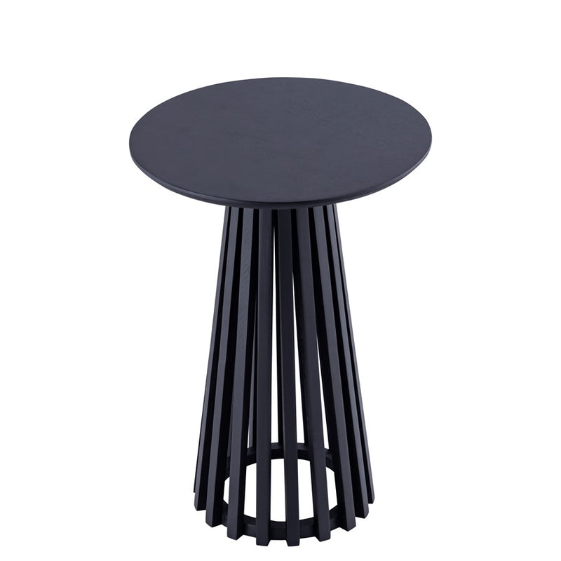 Canarm Lenan 15in Black Coffee Table | Solid Wood Open Slat | Living Room & Bedroom Accent | 15.75 x 15.75 x 22.75 in | Model SC-103