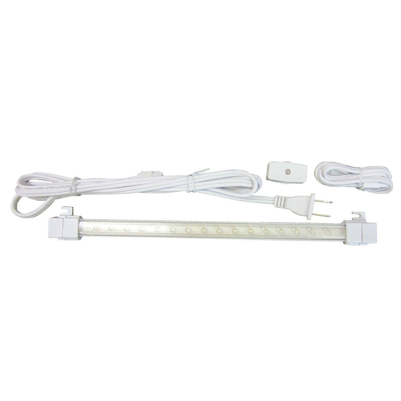 Canarm 10in LED Undercabinet Light | White Steel & Plastic | Kitchen Task Lighting | 12.13 x 20 x 0.8 in | Model SWLED-10-WHT-C