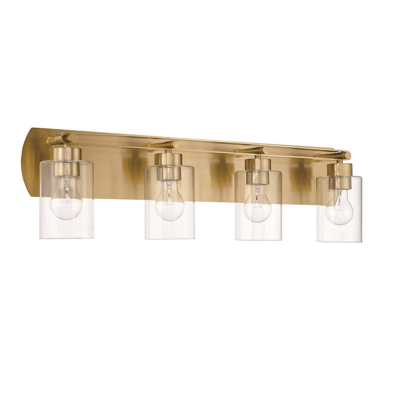 Craftmade Hendrix 4 Light Vanity, Satin Brass/Clear