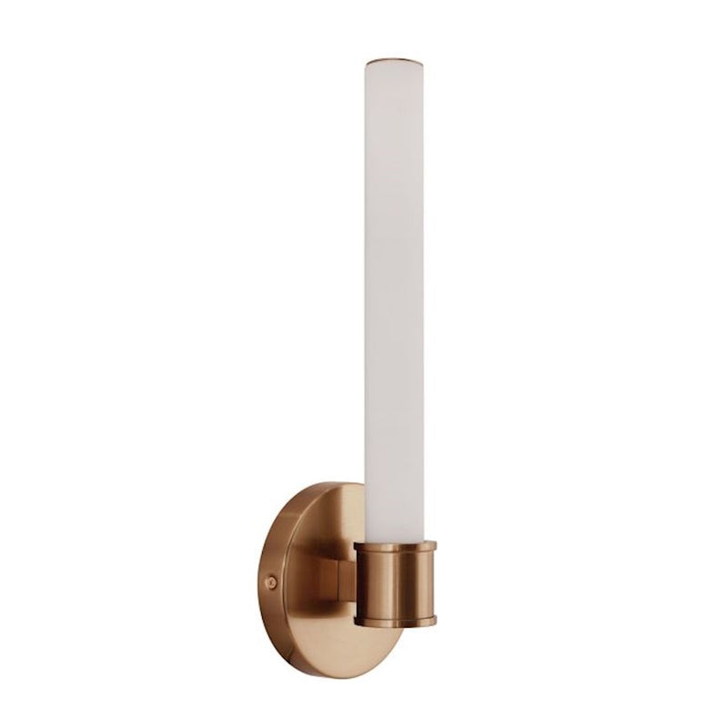 Craftmade Alina 1 Light LED Wall Sconce, Brass/White Opal