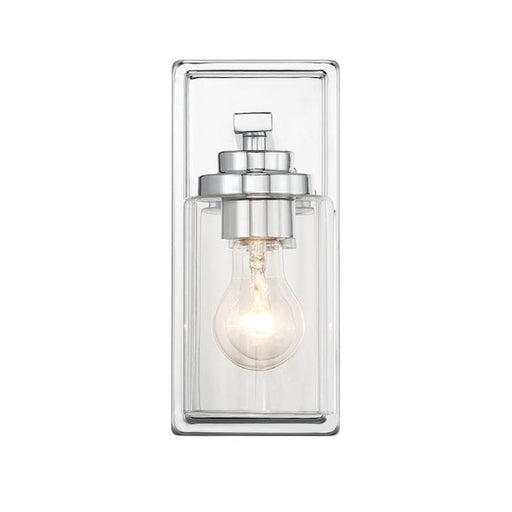 Craftmade Clark 1 Light Wall Sconce, Chrome/Clear