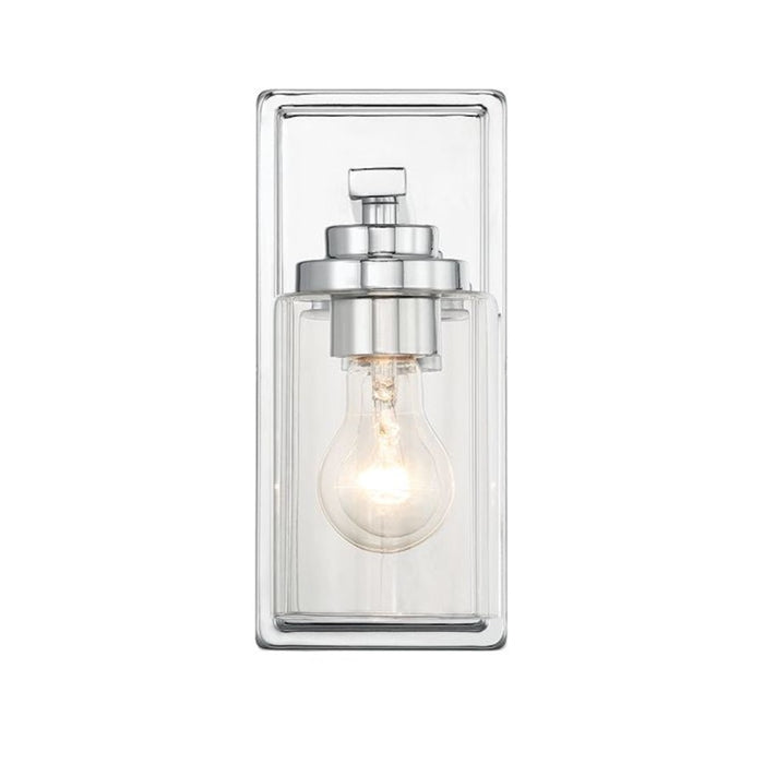 Craftmade Clark 1 Light Wall Sconce, Chrome/Clear