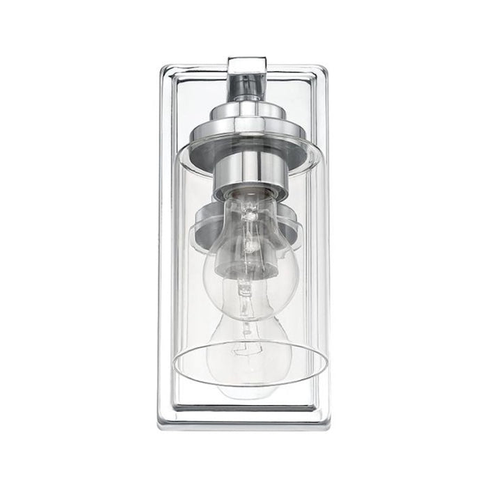 Craftmade Clark 1 Light Wall Sconce, Chrome/Clear