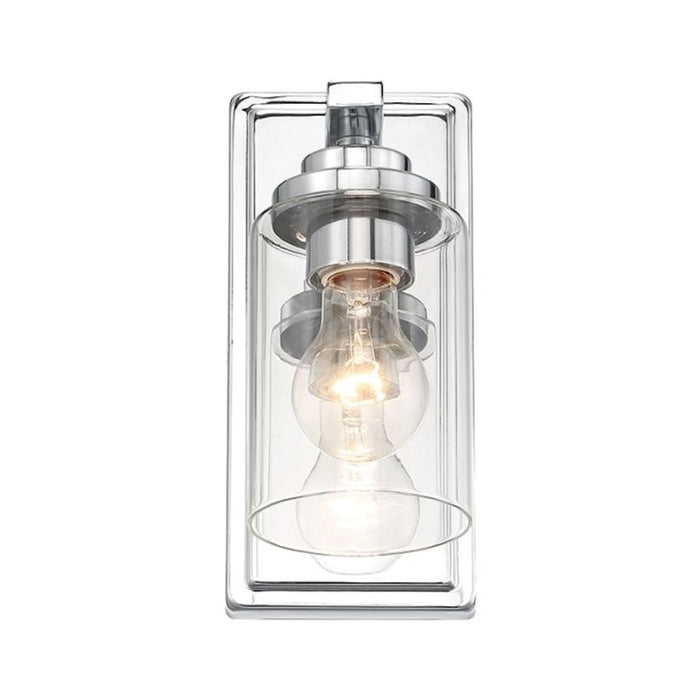 Craftmade Clark 1 Light Wall Sconce, Chrome/Clear