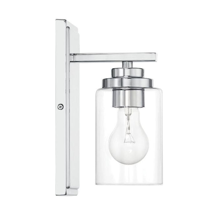 Craftmade Clark 1 Light Wall Sconce, Chrome/Clear