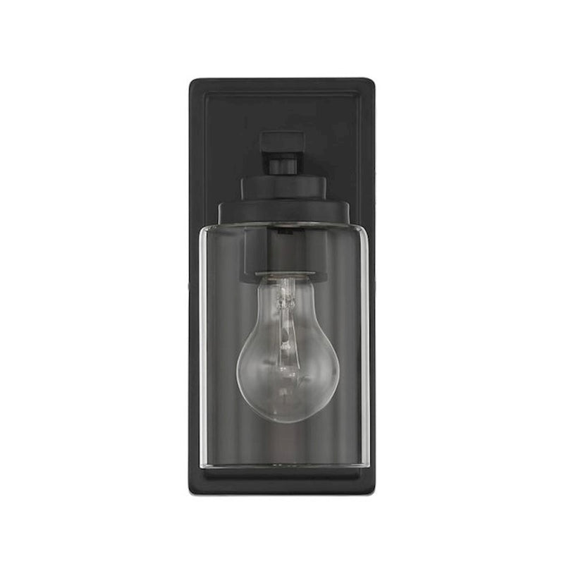 Craftmade Clark 1 Light Wall Sconce, Black/Clear