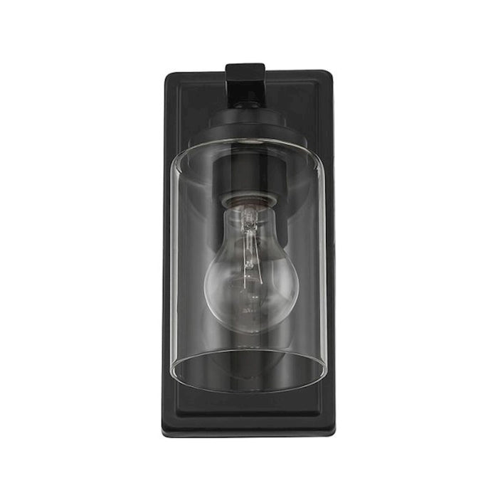 Craftmade Clark 1 Light Wall Sconce, Black/Clear