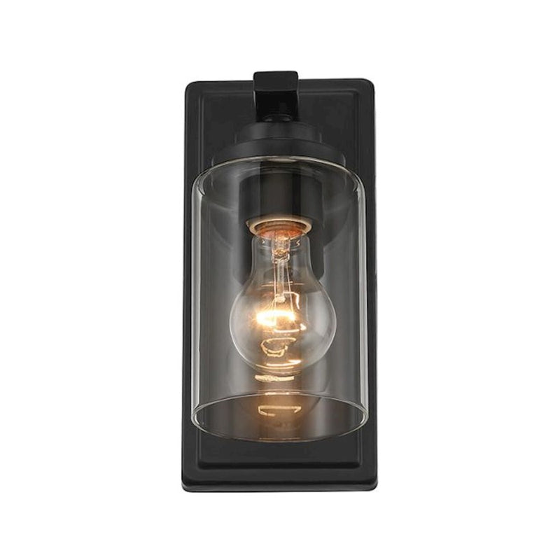 Craftmade Clark 1 Light Wall Sconce, Black/Clear