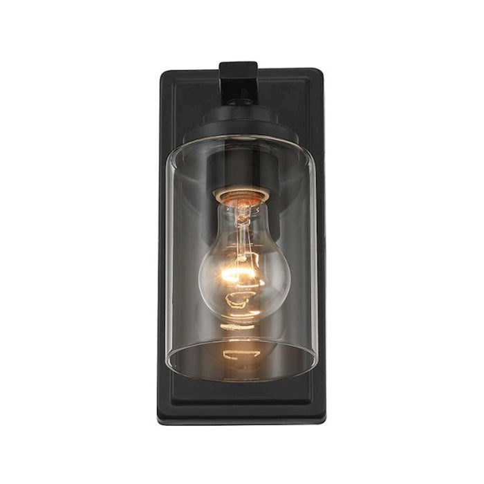 Craftmade Clark 1 Light Wall Sconce, Black/Clear