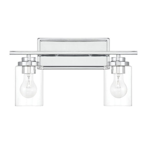 Craftmade Clark 2 Light Vanity, Chrome/Clear - 20417CH2