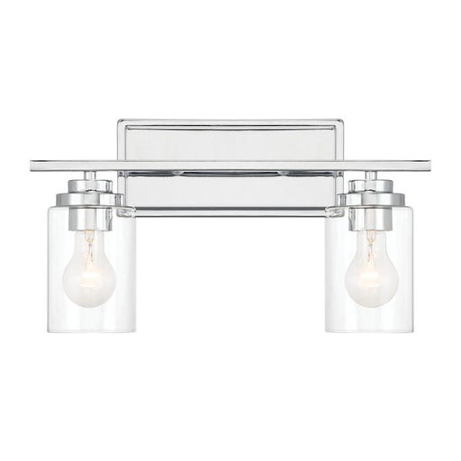 Craftmade Clark 2 Light Vanity, Chrome/Clear