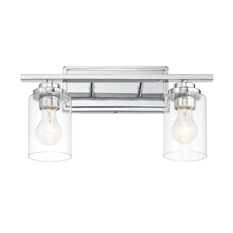 Craftmade Clark 2 Light Vanity, Chrome/Clear