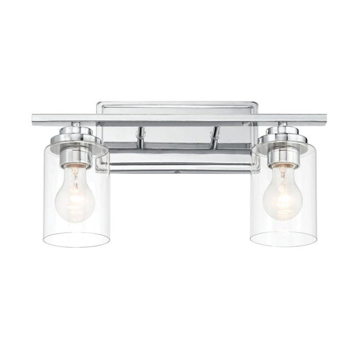Craftmade Clark 2 Light Vanity, Chrome/Clear