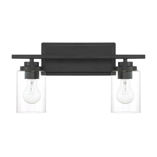 Craftmade Clark 2 Light Vanity, Black/Clear - 20417FB2