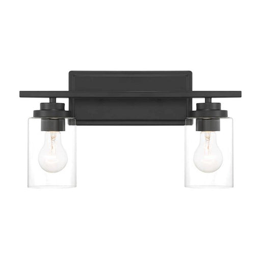 Craftmade Clark 2 Light Vanity, Black/Clear