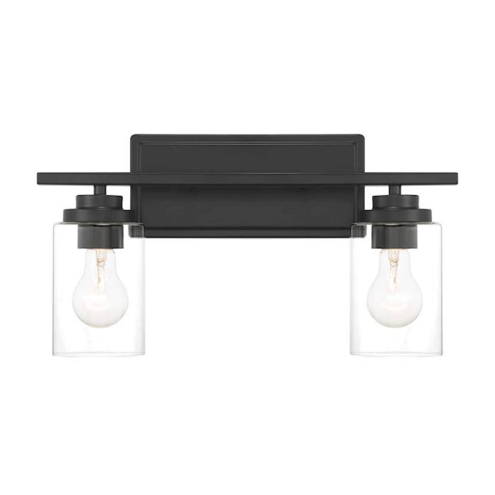 Craftmade Clark 2 Light Vanity, Black/Clear
