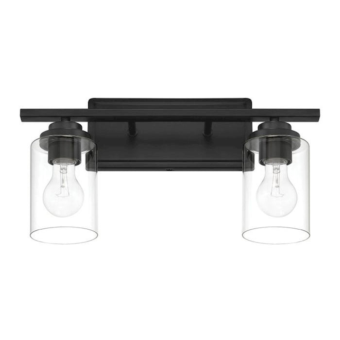 Craftmade Clark 2 Light Vanity, Black/Clear