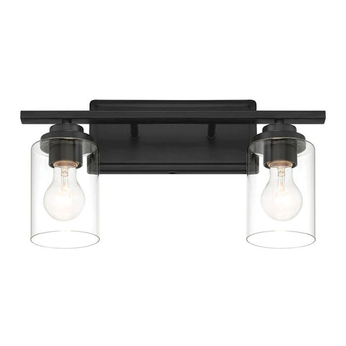 Craftmade Clark 2 Light Vanity, Black/Clear