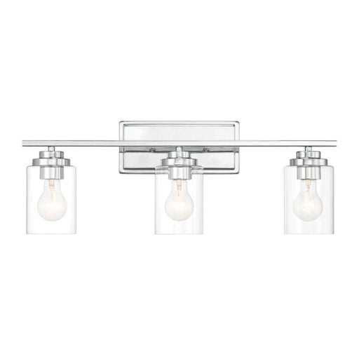 Craftmade Clark 3 Light Vanity, Chrome/Clear