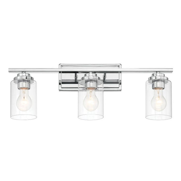 Craftmade Clark 3 Light Vanity, Chrome/Clear