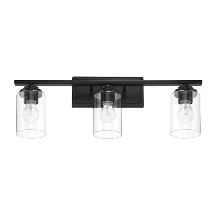 Craftmade Clark 3 Light Vanity, Black/Clear