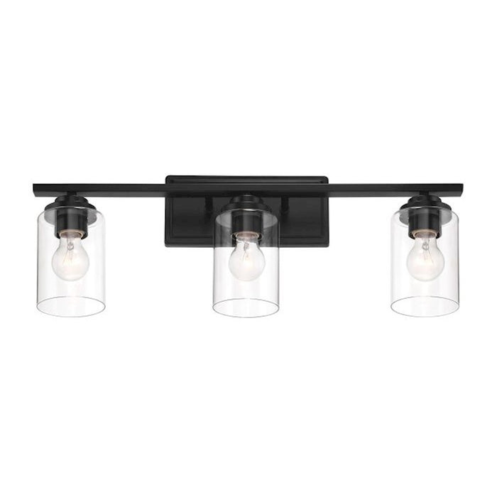 Craftmade Clark 3 Light Vanity, Black/Clear