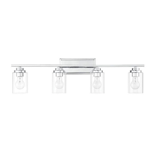Craftmade Clark 4 Light Vanity, Chrome/Clear - 20435CH4
