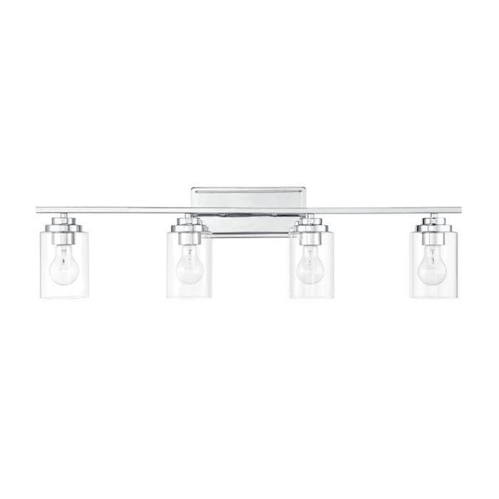 Craftmade Clark 4 Light Vanity, Chrome/Clear - 20435CH4