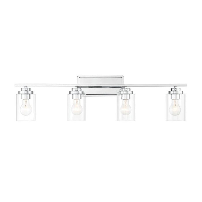 Craftmade Clark 4 Light Vanity, Chrome/Clear