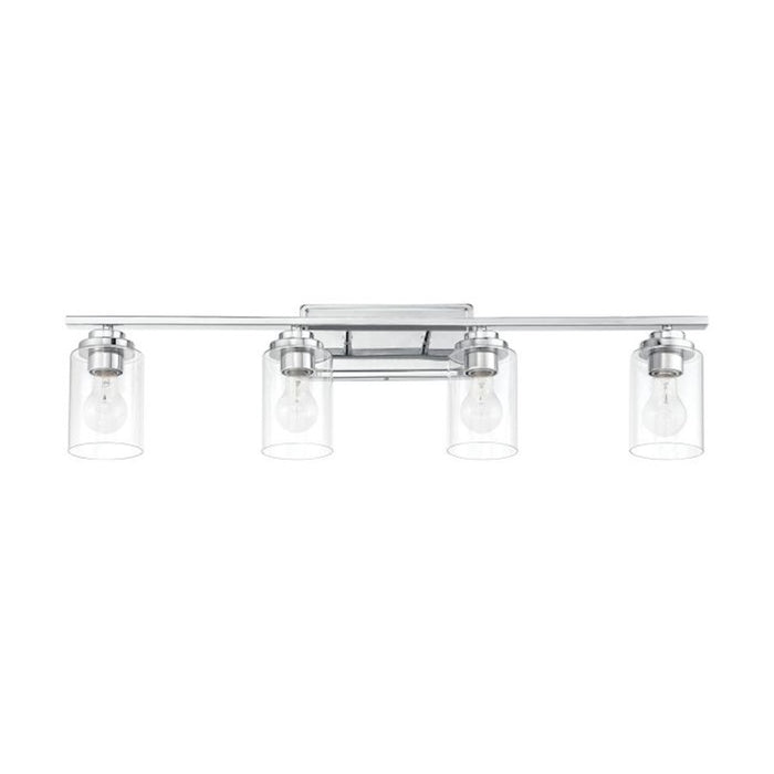 Craftmade Clark 4 Light Vanity, Chrome/Clear