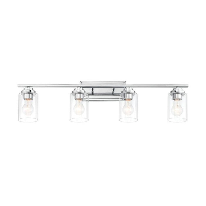 Craftmade Clark 4 Light Vanity, Chrome/Clear