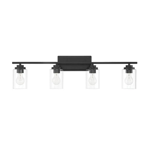 Craftmade Clark 4 Light Vanity, Black/Clear - 20435FB4