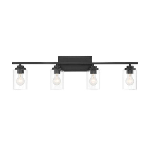 Craftmade Clark 4 Light Vanity, Black/Clear